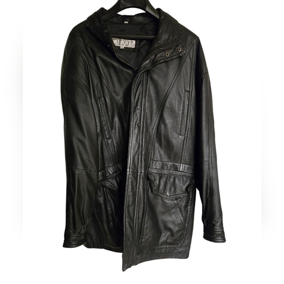 Vintage Collezione sa Men's Black Leather Jacket Medium - Picture 1 of 11